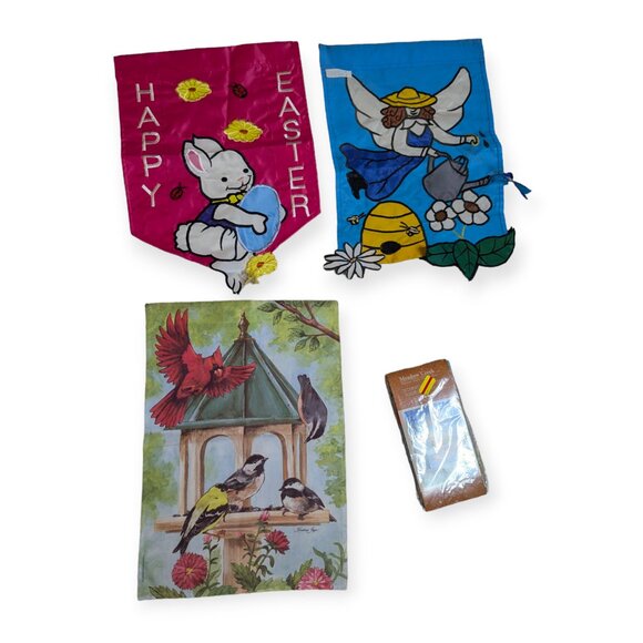 Group of 4 Spring Themed Outdoor Flags - Picture 1 of 14